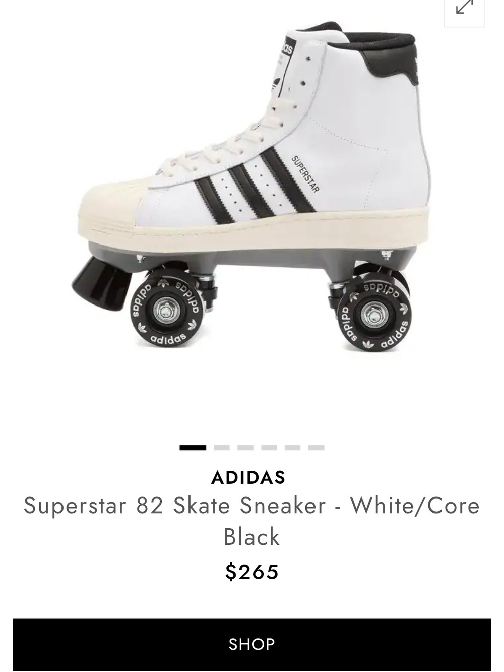 adidas White and Black Superstar 82 Roller Skate Roller Skates Skates